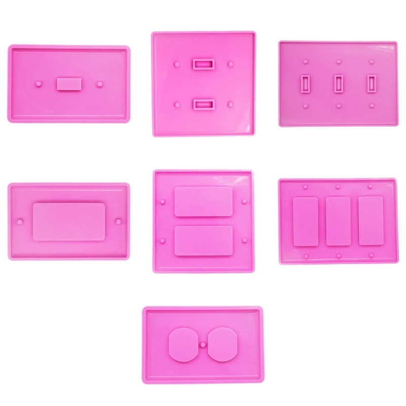 E0BF Epoxy Resin Mold USB Socket Panel Light Cover Silicone Mould DIY Crafts Making Tool