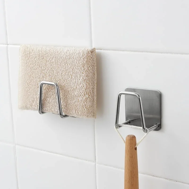 Kitchen Sponge Racks Sink Sponges Drain Drying Rack Holders Stainless Steel Wall Hooks Home Storage Organizer kitchen storage rack,sink sponge rack,wall mounted organizer,dish drying rack,sink sponge holder,sink drain rack,under sink storage rack,under sink organizer