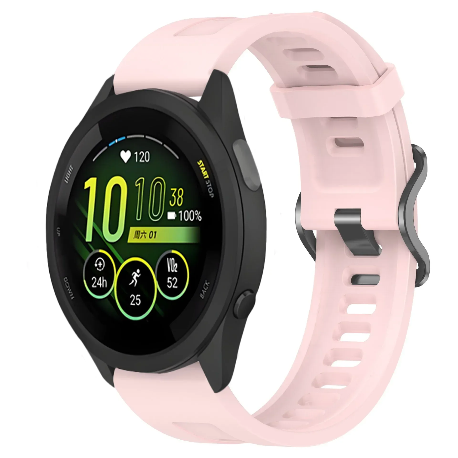 Breathable Silicone Sports Wristband - 22mm Strap in Various Colors