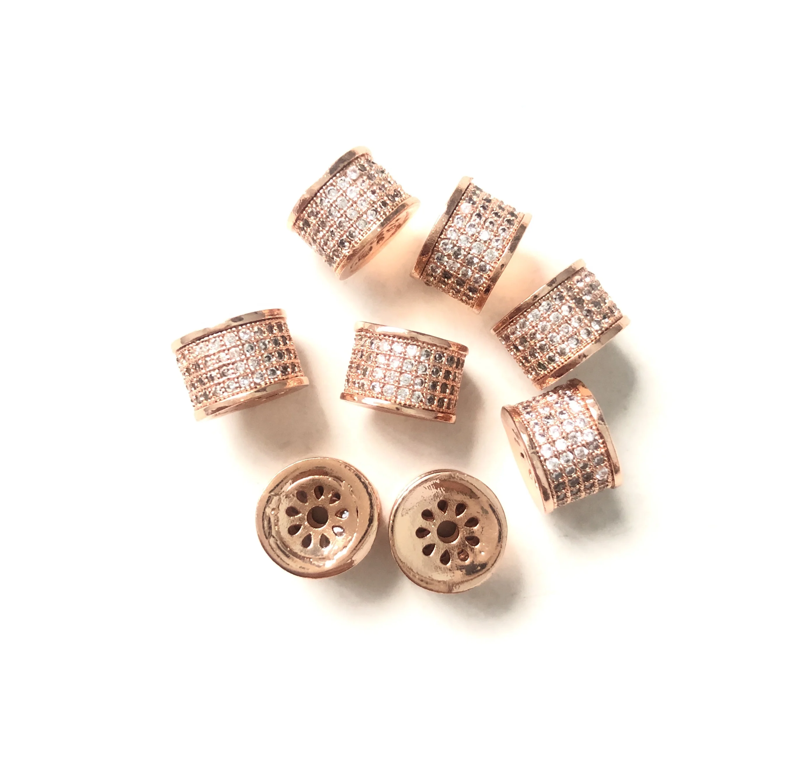 10pcs/lot Cylinder Wheels Spacers Beads for Women Bracelets Design Girl Necklaces Making Jewelry Craft DIY Accessories Wholesale
