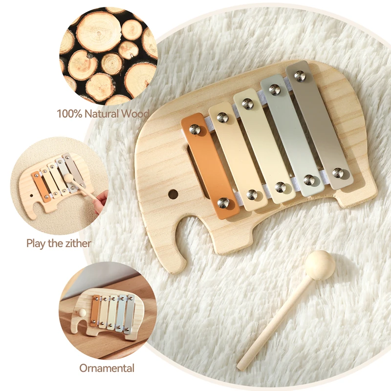 Baby Montessori Cartoon Animal Musical Instrument Toys Percussion Instruments For Preschool Education Newborn Instrument Gift 3