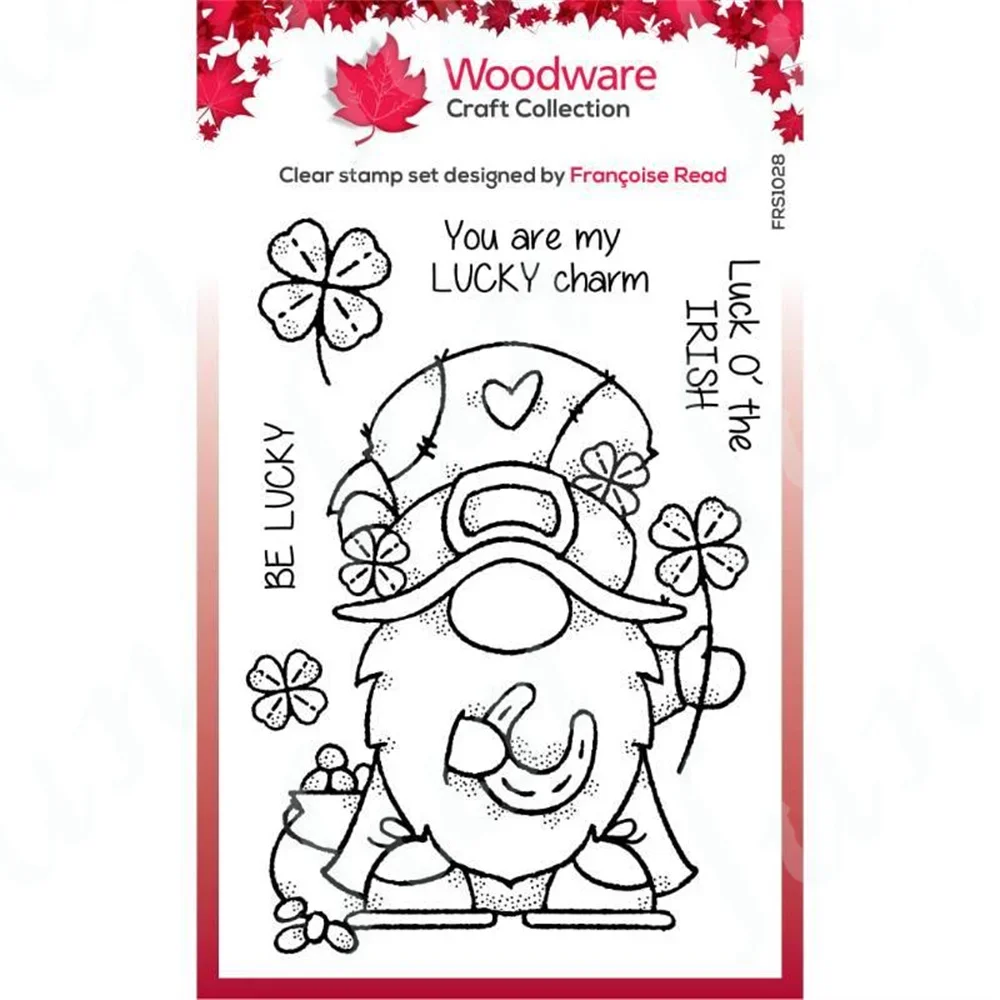 

Lucky Gnome Charm Embossing Cut Dies and Clear Stamps Handmade DIY Scrapbooking Greeting Card Diary Craft Template Decoration