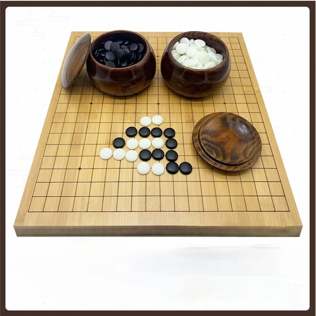 Jogo de tabuleiro portátil de madeira Go jogo de xadrez Go jogo de