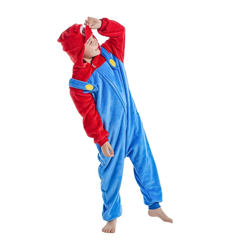 Anime Game Luigi Super Mario Cosplay Costume Kigurumi Adult Unisex Pajamas Flannel Jumpsuit Sleepwear Onesies cosplay costumes kigurumi pajamas
