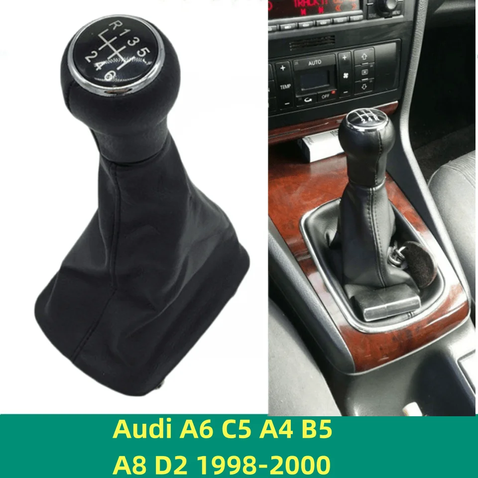 5/6 Speed Auto Pookknop Hefboom Stick Gaiter Boot Kit Cover Voor Audi A6 C5 A4 B5 A8 D2 1998-2000 Auto Styling Accessoires