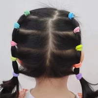 100 Psc Hair Ties,Soft Hair Ties,Small Seamless Hair Bands for Girls,Multicolor Hair Elastics Ponytail Holders - Image 3