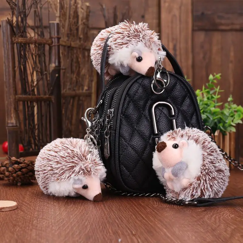 

new Simulated Little Hedgehog keychain lifelike delicate Pendant soft funny decorate couple birthday gift birthday gift