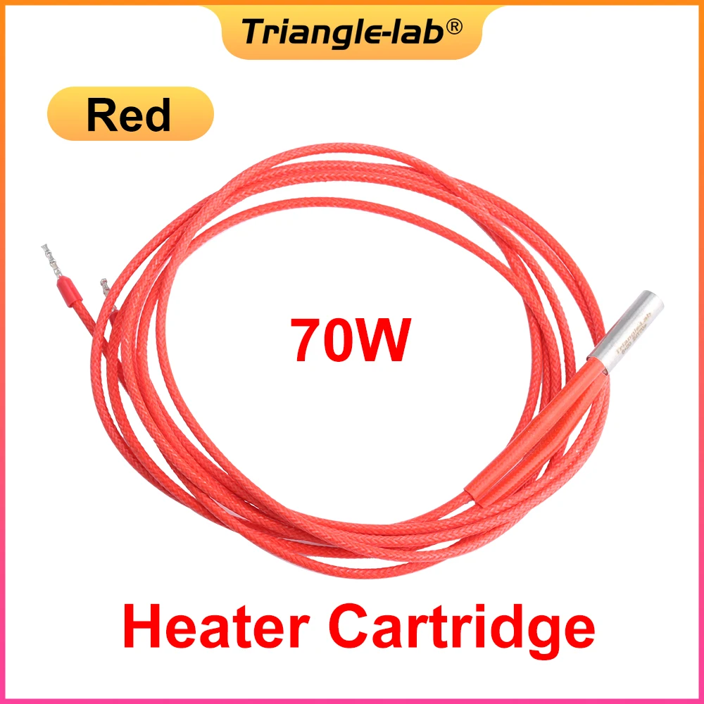 R Trianglelab 24V 70W Heater Cartridge Red 6x20mm With 100CM cable 3D Printer for V6 HOTEND Volcano MK8 MK9 CR-10 ender 3