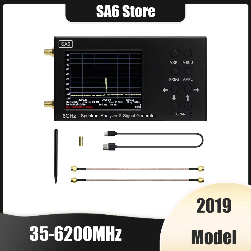 SA6 เครื่องวิเคราะห์สเปกตรัม 6GHz 35-6200MHz สัญญาณให้ซอฟต์แวร์ PC วัดสัญญาณวิทยุทิศทางเข็มทิศ 1