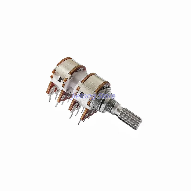1pc WH148 Potentiometer 12Pins B50KX4 B100KX4 Audio 4 Channels Volume Amplifier 20mm Plum Shaft