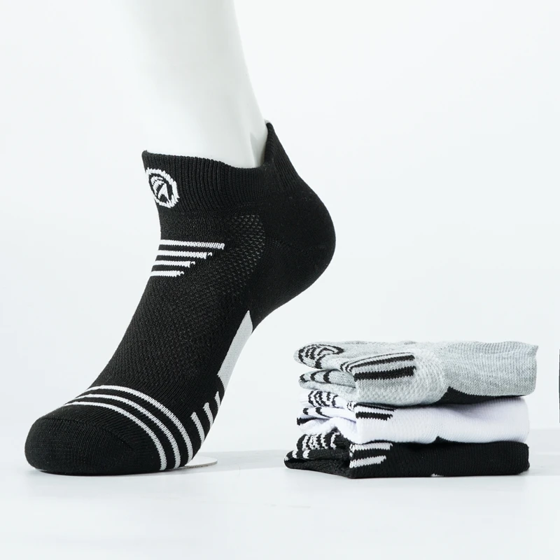 Chaussettes de sport en coton pour hommes, 5 paires/lot, haute qualité, cheville, respirantes, douces et confortables, courtes, à la mode, quatre saisons, 4 Styles_voghion.com