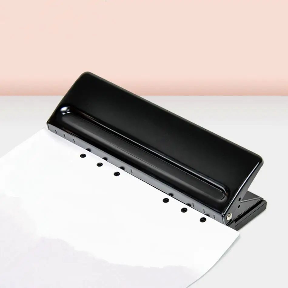 1 Pcs Adjustable 6 Hole Punch For Notebook Loose Leaf Paper 6 Hole Adjustable For A4/ B5 / A5 / A6 / A7 6 Sheet Capacity 2025