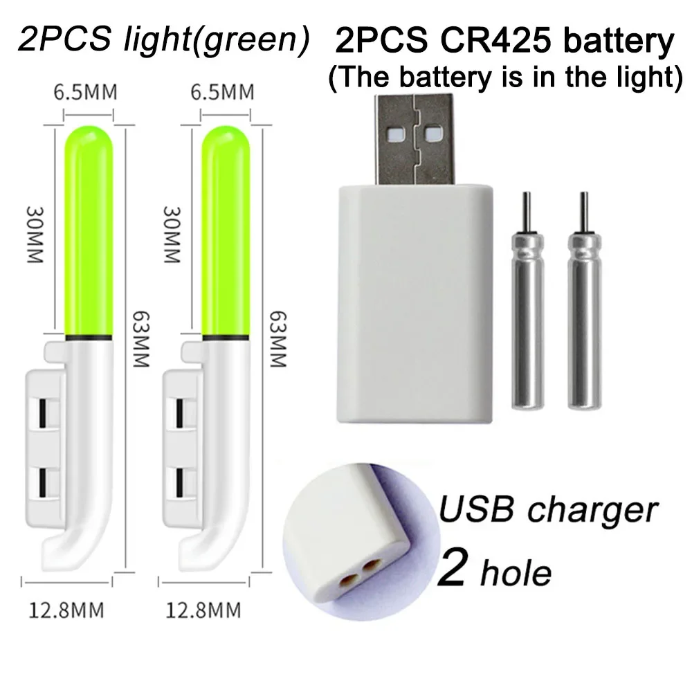 Waterproof LED Luminous Fishing Rod Light with USB Rechargeable Battery