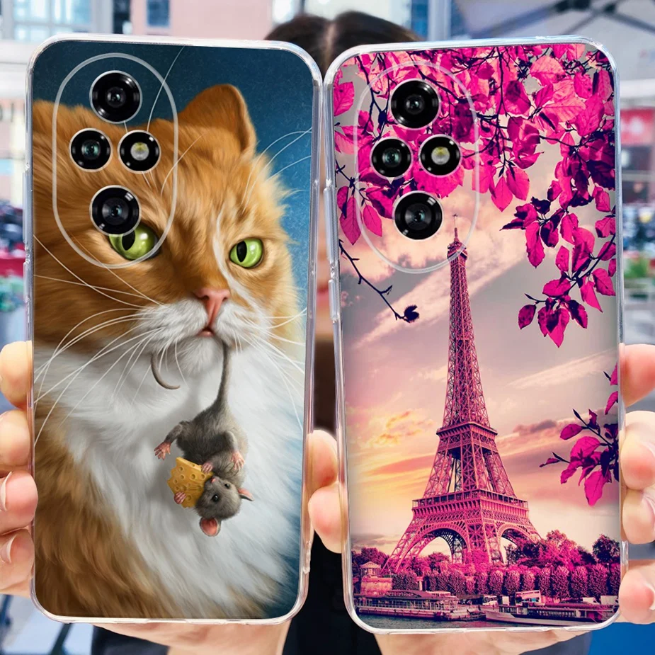 Cute Cat & Butterfly Painted Soft Silicone Phone Case -
