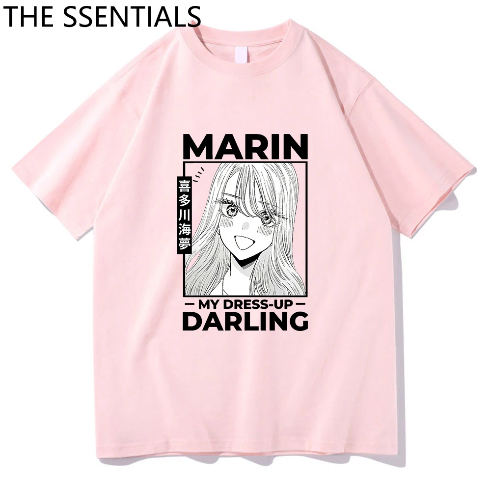 Anime My Dress Up Darling T Shirt Men Casual Cotton 100% Tshirt Kawaii Marin T-Shirt Manga Sono Bisque Doll Wa Koi Wo Suru Tees