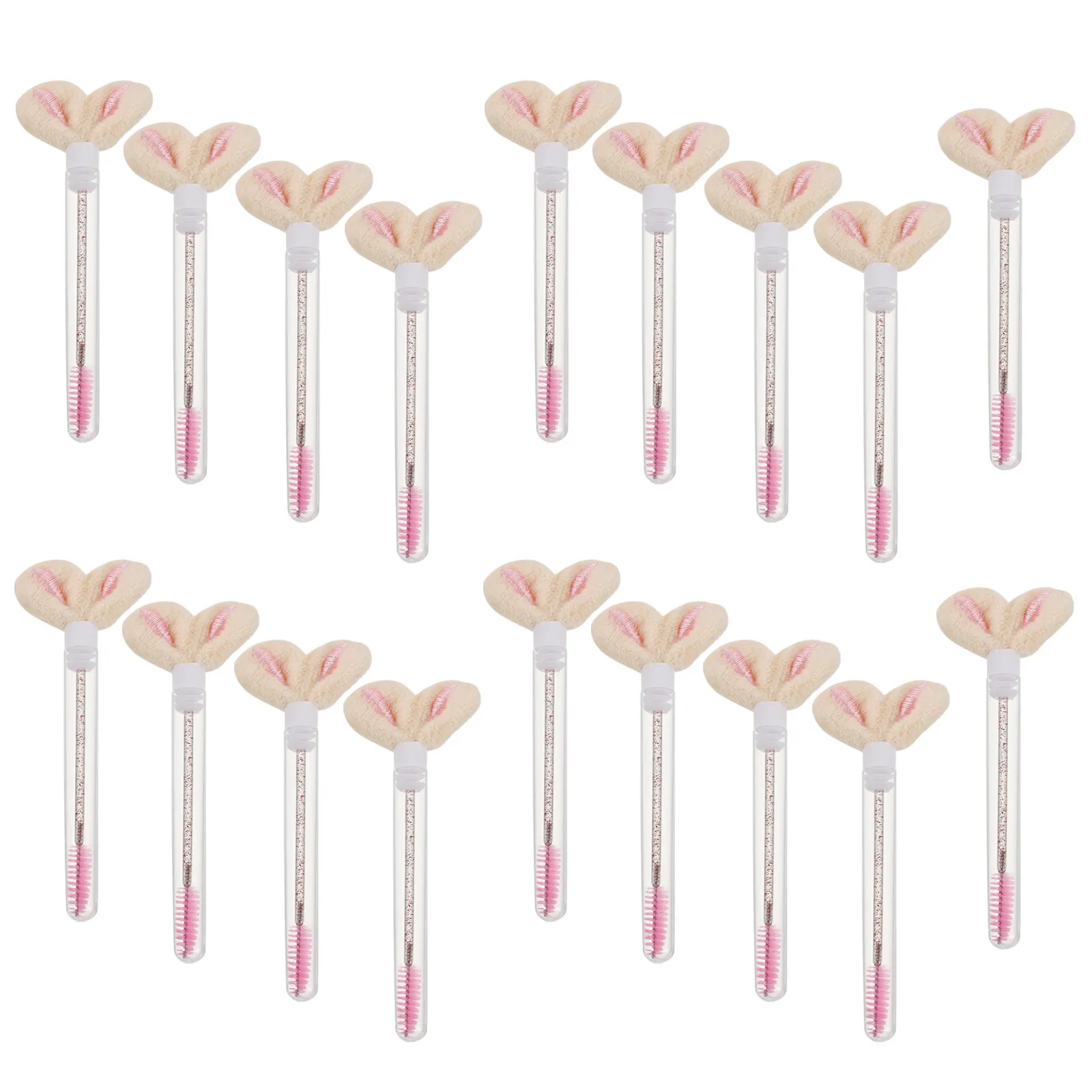 20개 크리스탈 튜브 속눈썹 브러쉬 일회용 속눈썹 스풀리 완드 속눈썹 연장 도구 눈썹 메이크업 어플리케이터 여행용