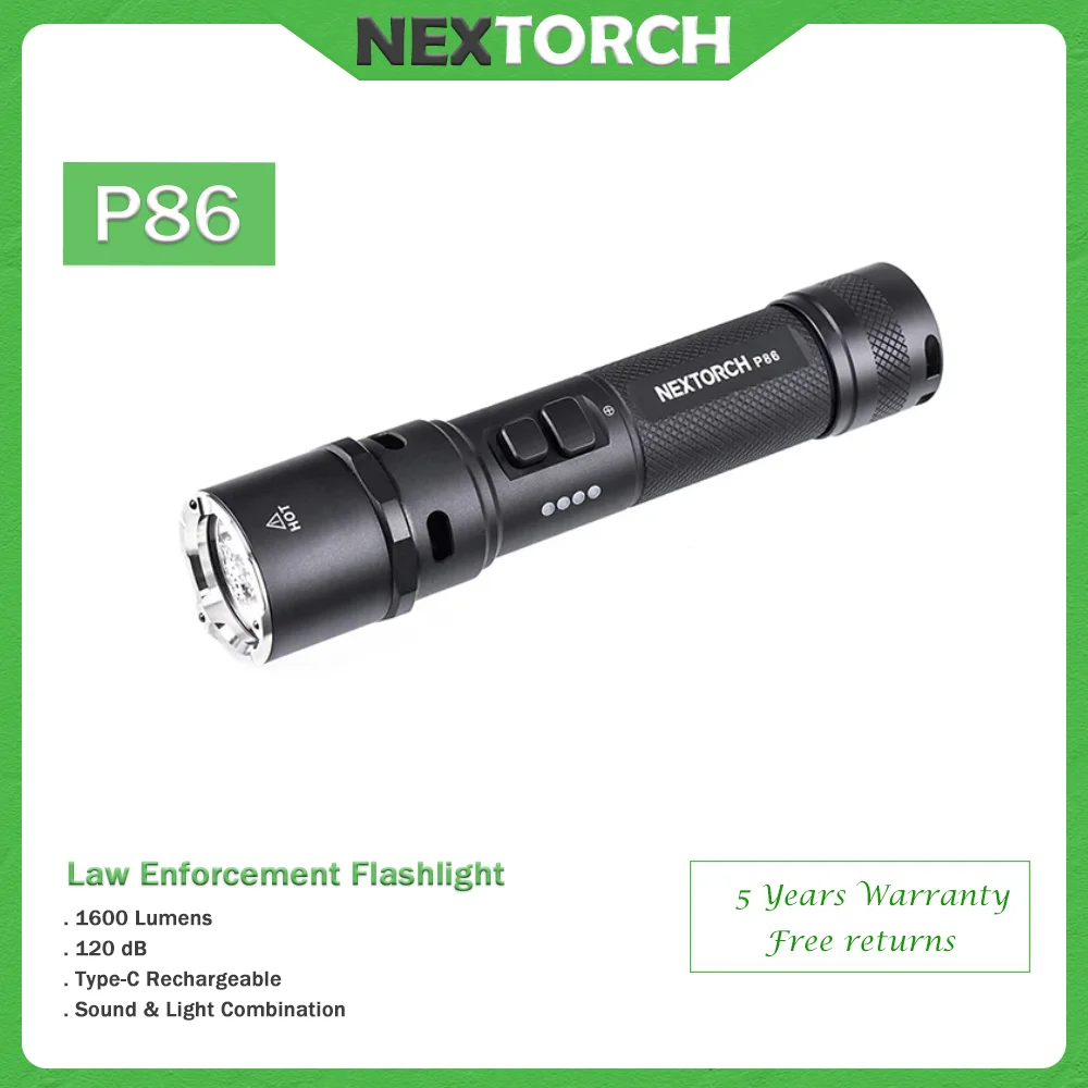 

Nextorch P86 1600 Lumens torch,LED,Tactical Flashlight,rechargeable powerful lamp,for camping,fishing,Outdoor lighting,hunting