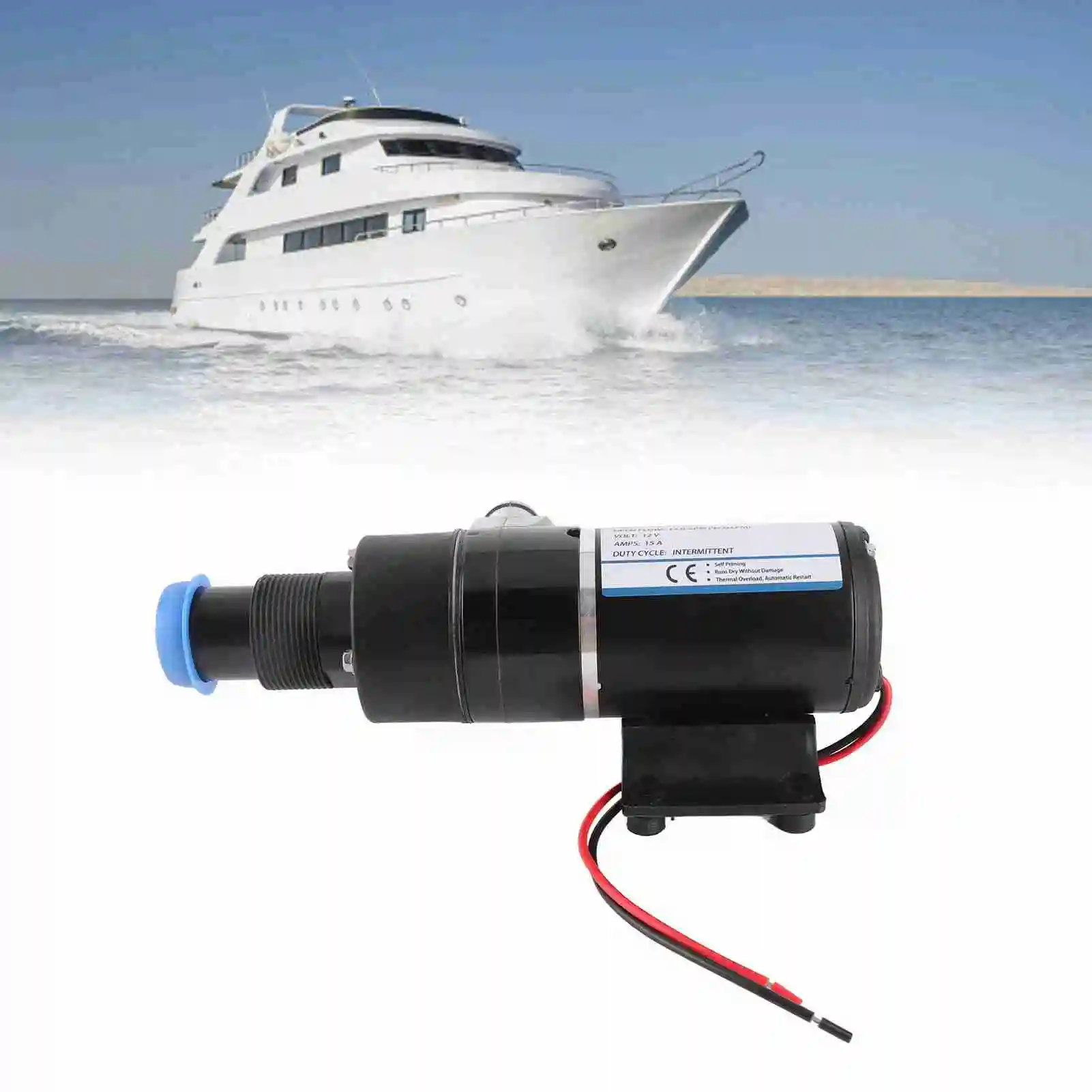 18590‑2092 Waste Pump Sewage Pump Self Priming Macerator Waste Pump Waste Evacuation Run Dry for Marine Yacht Boat