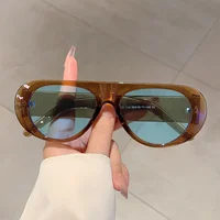 New in Luxury Brand Designer Big Frame Flat Top Sunglasses Women For Men Fashion Vintage Sun Glasses Punk Pilot Shades UV400