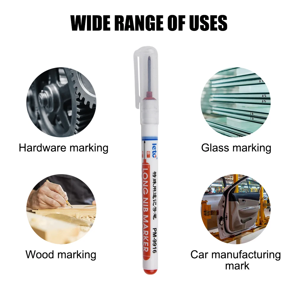 

1pc Multi-Purpose Long Head Markers Deep Hole Marker Pen For Wood Metal Glass Bathroom Woodworking Decoration Multi-Purpose