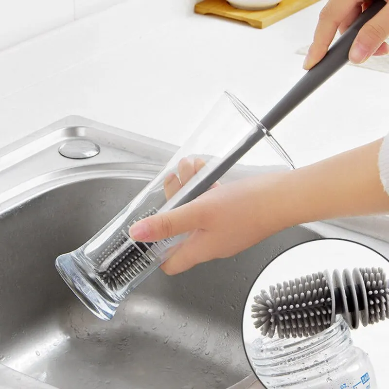 Cleaning Brush Bottle Brush Insulation Cup Washing No Deadend Long Handled Silicone Household Multifunctional