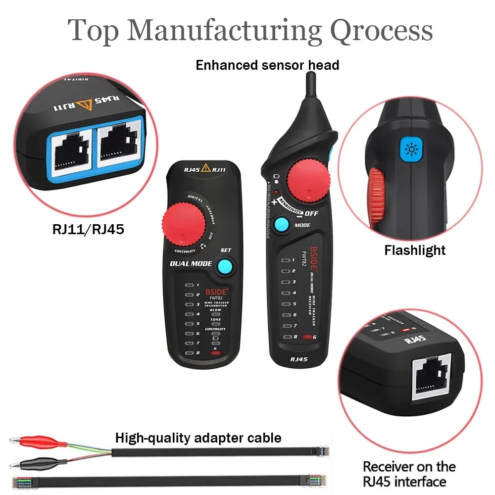 BSIDE FWT82/81 Network Cable Tracker Professional RJ45 RJ11 Telephone Toner for Ethernet LAN analyzer tools
