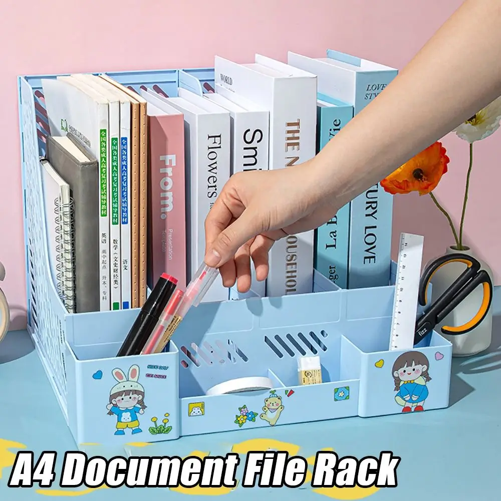 1Pcs Large Capacity Desktop File Rack A4 Document Certificates Thickened File Holder Tray Multi-layer Plastic