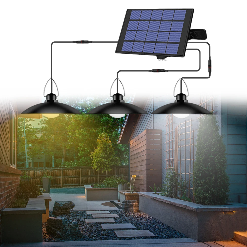 

Outdoor Led Solar Light Shed Lights With Panel Waterproof Indoor Powered Hanging 9.8FT Porch Home Garden Street Wall Lamp