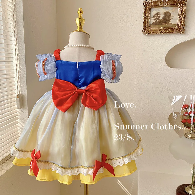 

Girls' Dress 2023 new summer Bow Flower Bud Dress Spain Lolita Fluffy Baby Princess Dress for birthday party Children's Dress