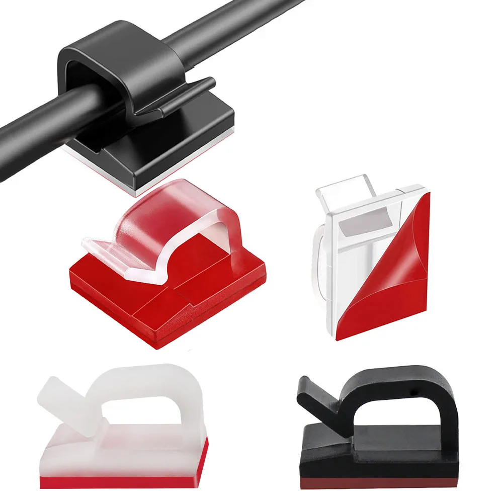 50PCS Cable Clip Self Adhesive Cord Management Wire Holder Organizer