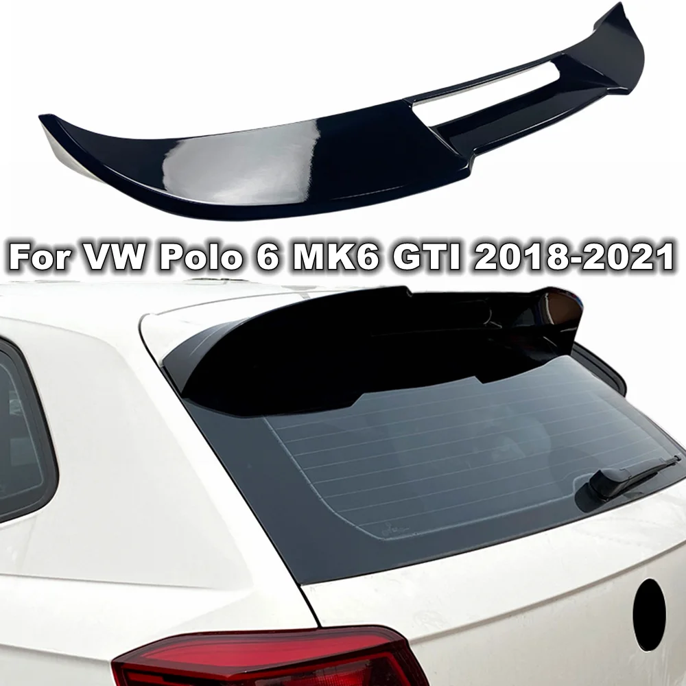 Car Rear Trunk Spoiler Wing For VW Polo 6 MK6 Up To GTI 2018 2021 ABS
