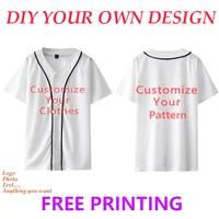 Customized Short Sleeve Baseball Jersey T-shirt Women's/Men's Casual Personalized Tops 2024 Fashion Short Sleeve Cosplay DIY Tee 1