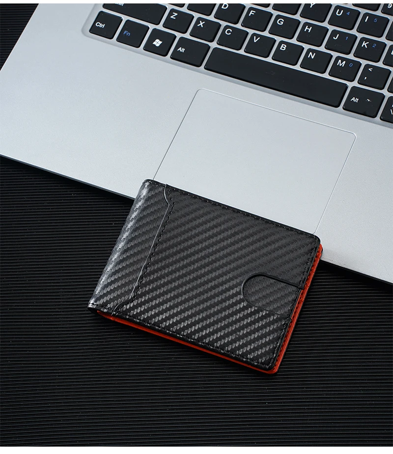 Neue Einfache Kurze Männer Karte Brieftaschen Hohe Qualität Carbon Faser Karte Clips Foto Halter Schlanke Tragbare Geldbörsen Für Männliche – Detail 10