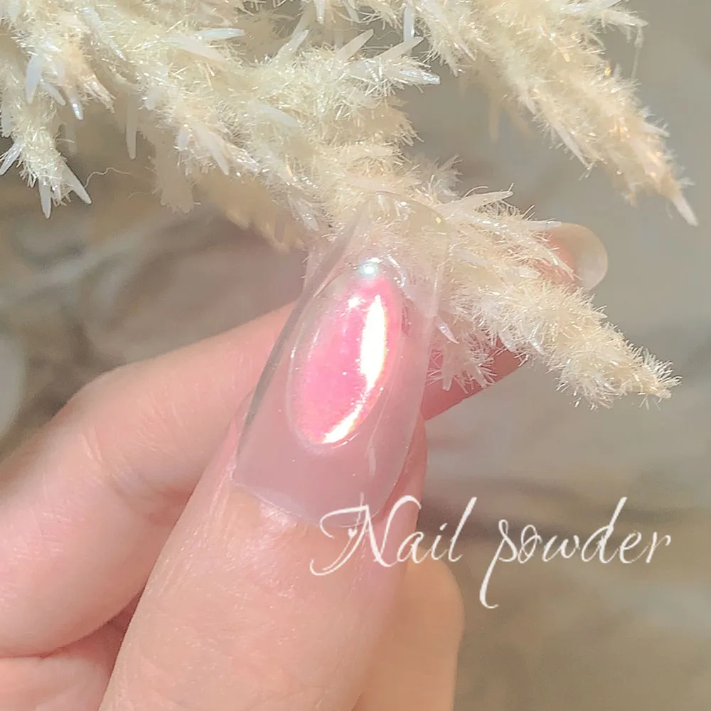 아이스 투명 오로라 네일 파우더 네온 레인보우 홀로그램 카멜레온 파우더 멀티 크롬 무지개 빛깔의 안료 진주 빛 네일