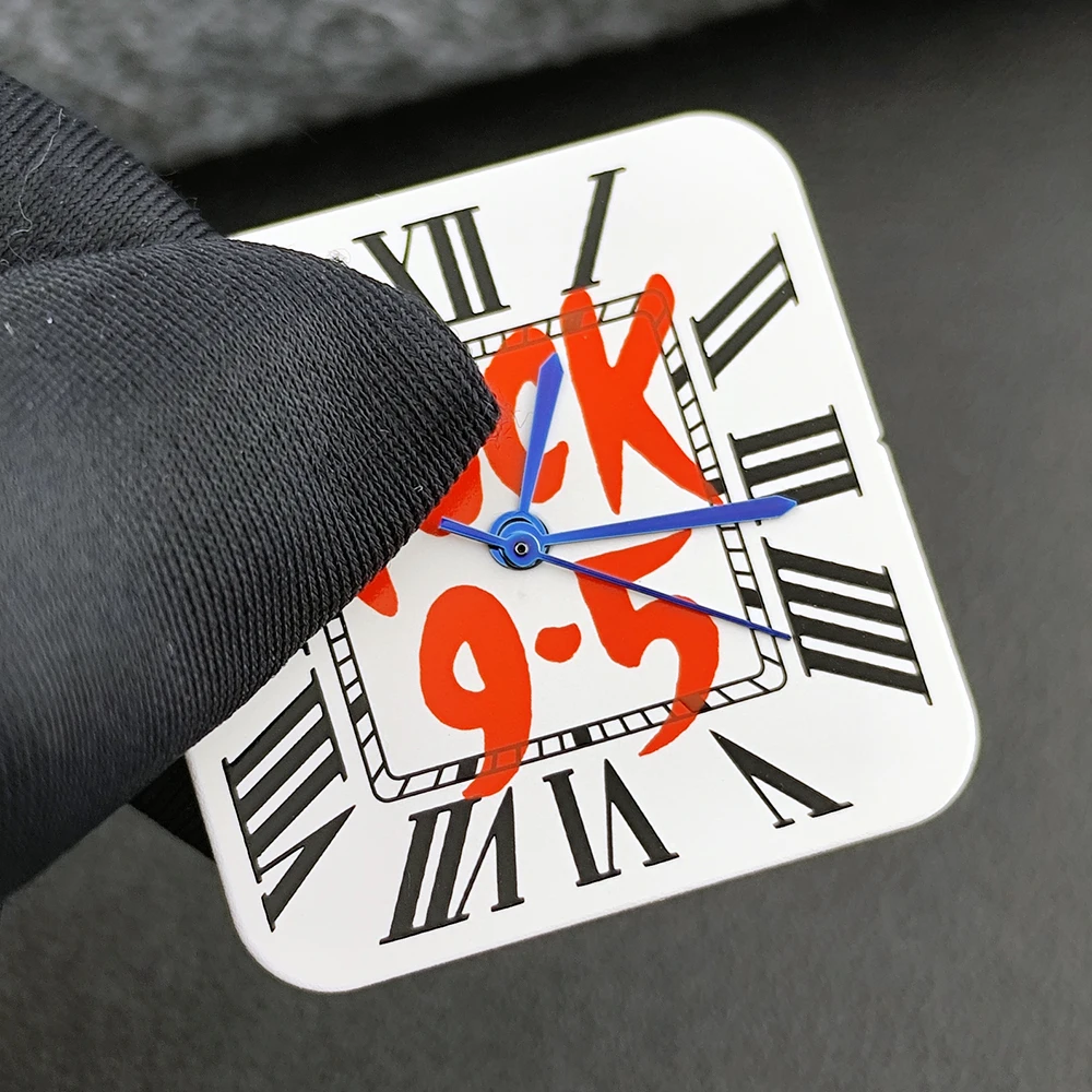 Square Dial 'Time is Money' Customized Watch Face for Premium Watch Accessories