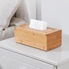 European-style Bamboo Tissue Box Square Rectangular Paper Box Restaurant Hotel Wooden Storage Box Living Room Decoration 4