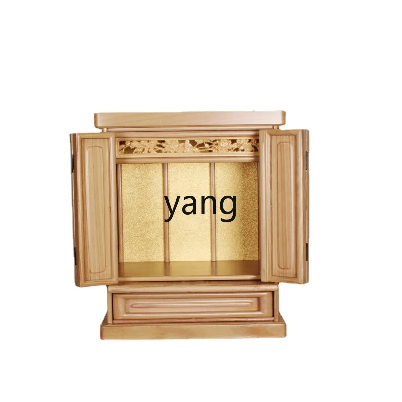 

Yjq Будда из массива дерева нишевый шкаф для одежды китайский Бодхисаттва алтарь с дверью Бог богатства стена буфет гуаньинский алтарь