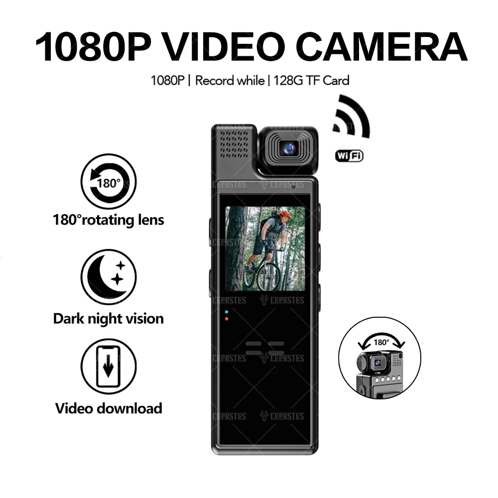 L9 Action Camera Hd 1080P Fotocamera Tascabile Con Clip Posteriore Videoregistratore Rotante A 180 ° Mini Videocamera Dashcam Moto Camera Sport Dv