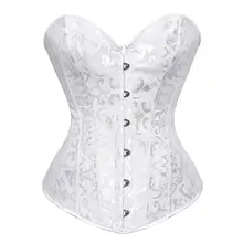  Women Sexy Floral Corset Top Overbust Exotic Vintage Jacquard Satin Bustier Slim Body Shaper Lace Up Corsets Lingerie Plus Size 