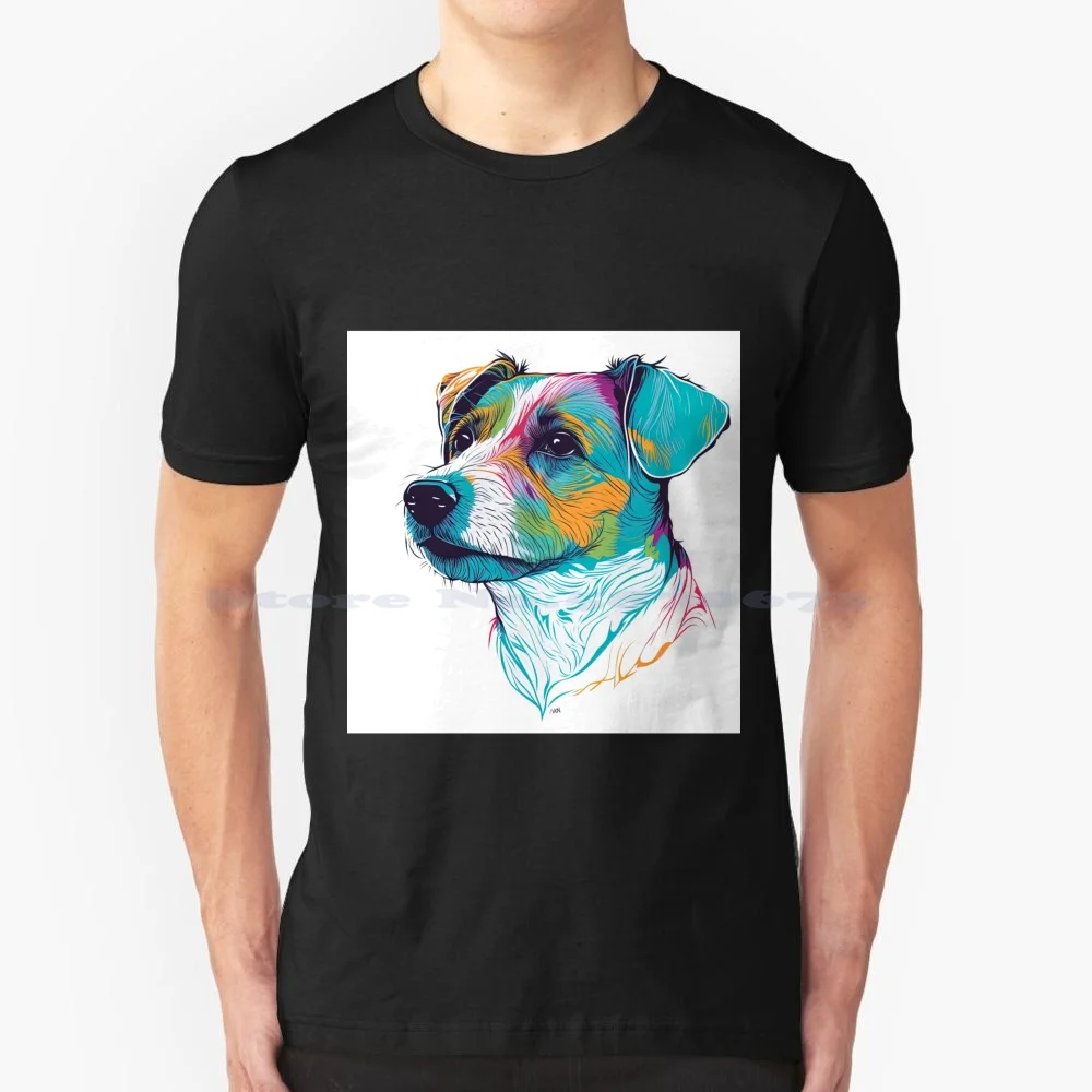 Maglietta Per Cani 100% Cotone Tee Shaun White Shaunwhiteart Swa Jack Russel Terrier Animal Pet Pop Art Arte Moderna