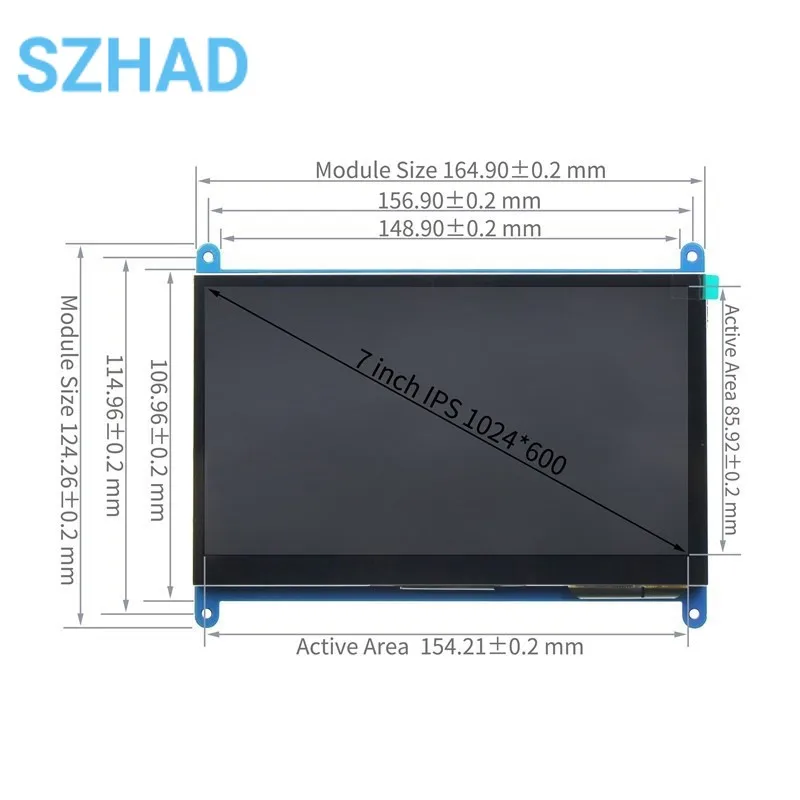 7 Inch Touch Screen Raspberry Pi 4 Capacitive HDMI-compatible TFT LCD for Pi 4B 3B+ Orange Pi 5 PC AIDA64 Secondary Screens