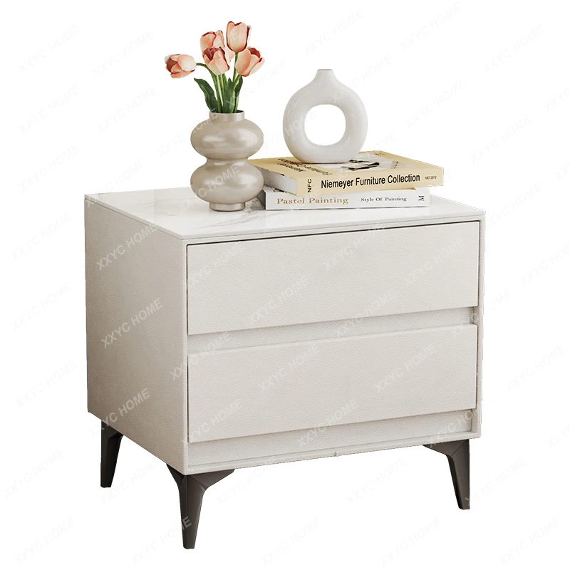 

Прикроватный столик из массива дерева с каменной пластиной, современный минималистичный прикроватный шкафчик для спальни