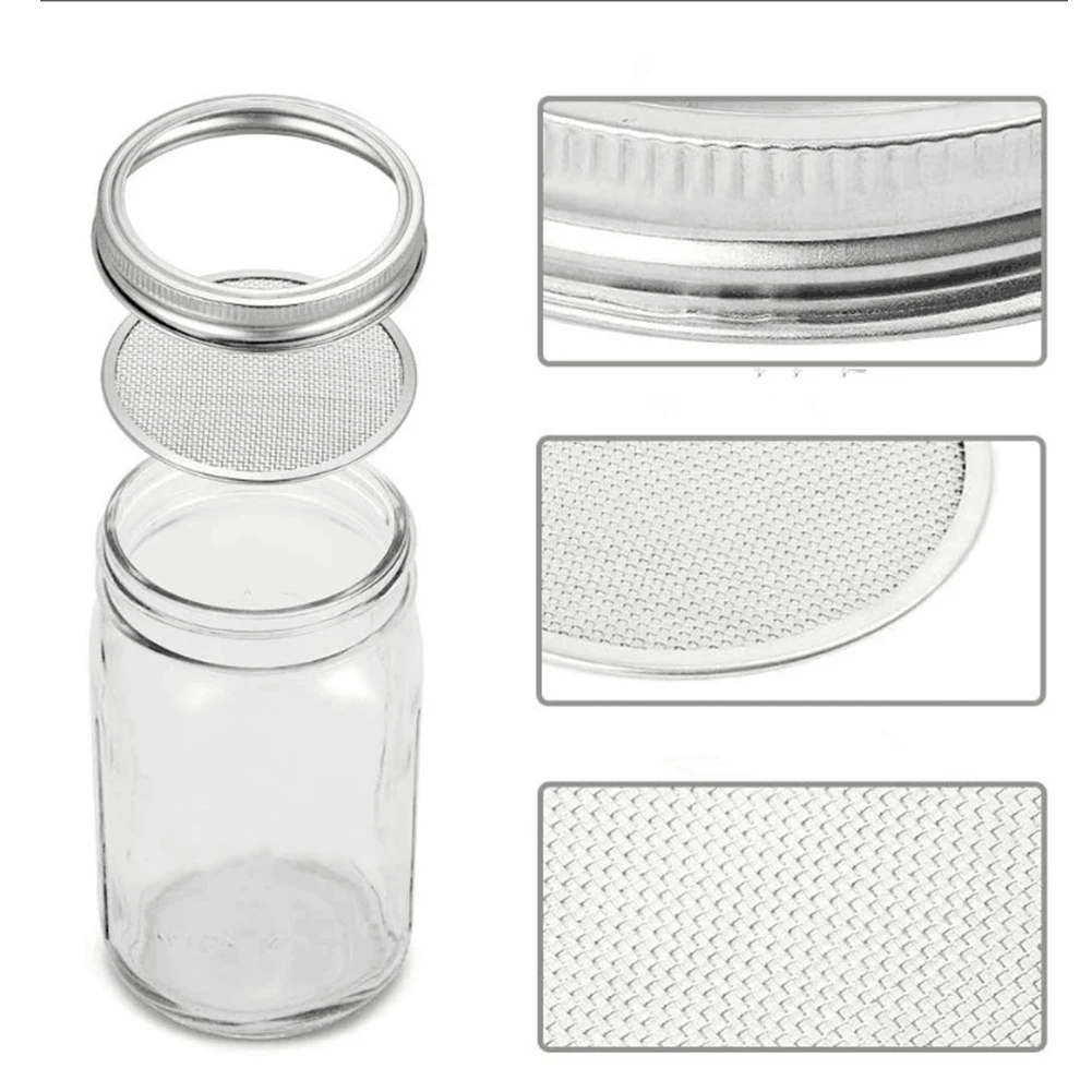 Stainless Steel Seed Sprouting Lids for Wide Mouth Jars
