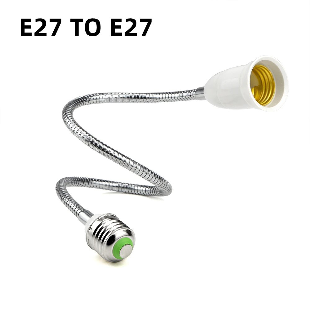 E27 Lamp Holder LED Light Socket Converter Fitting Flexible E27 to E27 LED Bulb Extension Lamp Base Holder 16/20/30/35/50/60cm