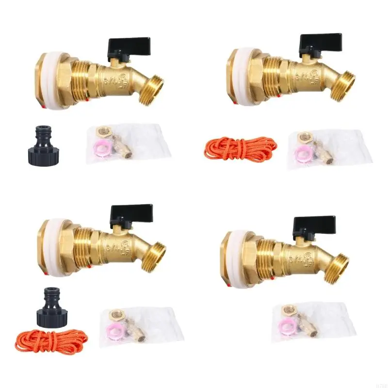 H7BF Solid Brass Construction Spigot with Recessed Gasket Water Saving Spigot Simple Installation for Leak Frees Rain Barrels