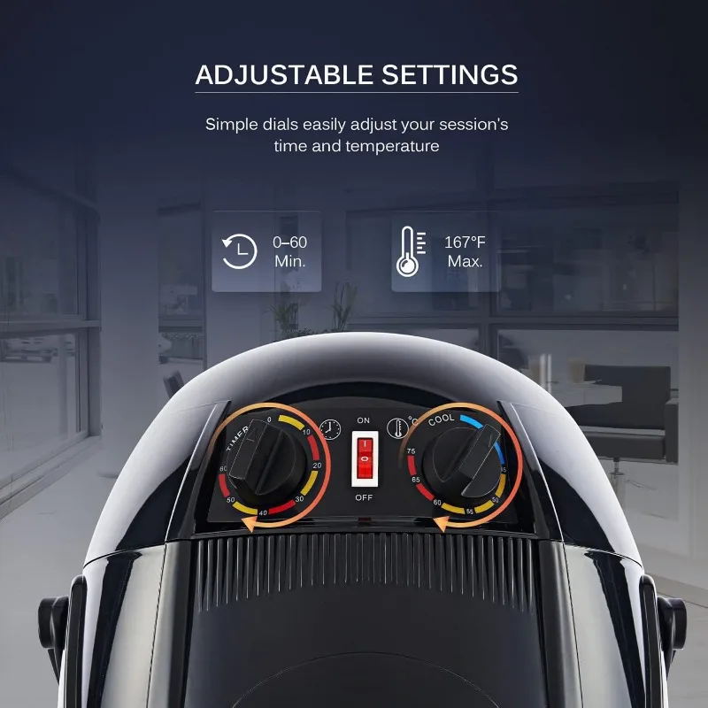 Y-NOT Professional Hairdryer Height Adjustable Hooded Stand Up Bonnet Hair Dryer, Floor Standing Rolling Base with Wheels