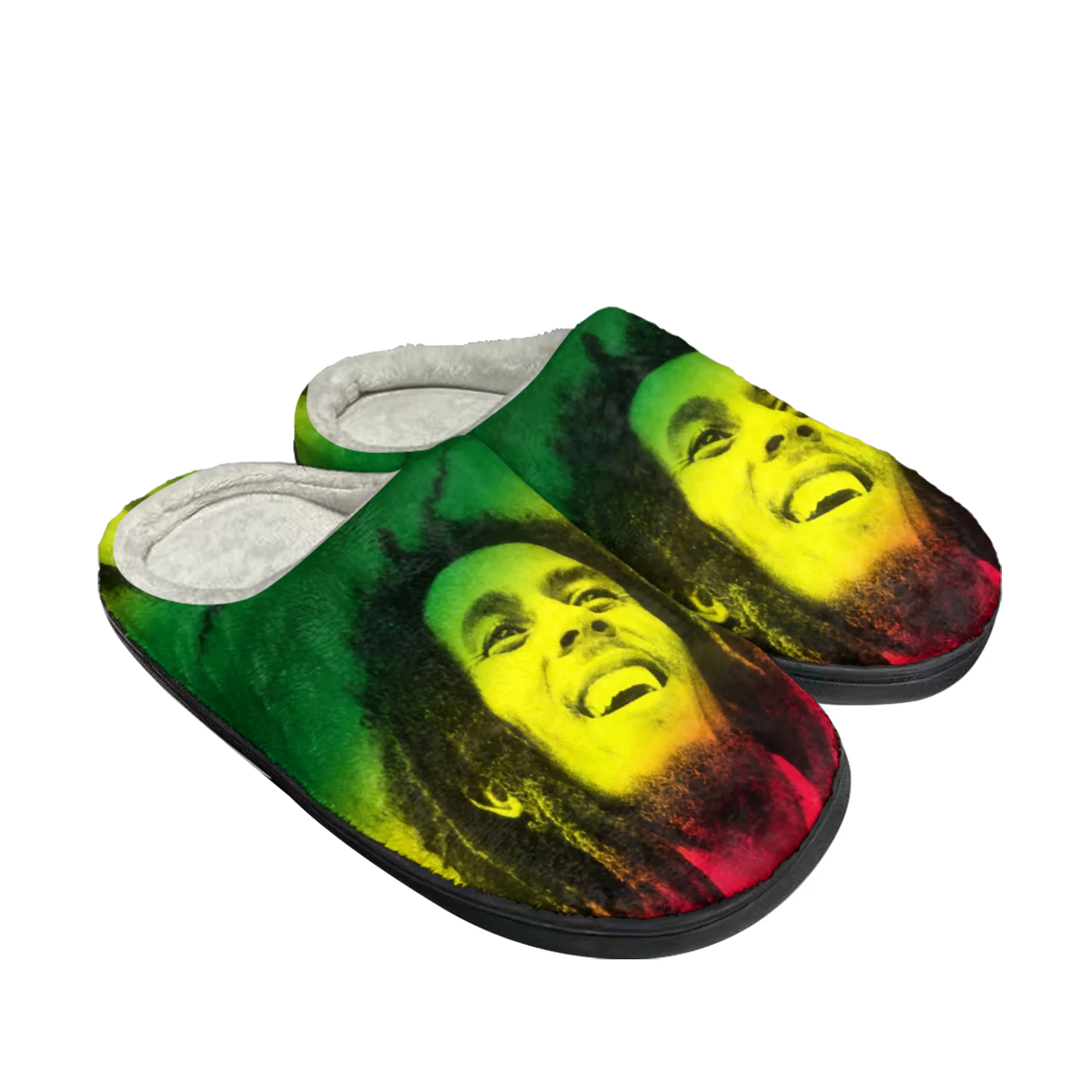 

Домашние хлопковые тапочки Bob Marley Reggae Rasta Singer на заказ, мужские и женские сандалии, плюшевая Повседневная сохраняющая тепло обувь, термотапочки