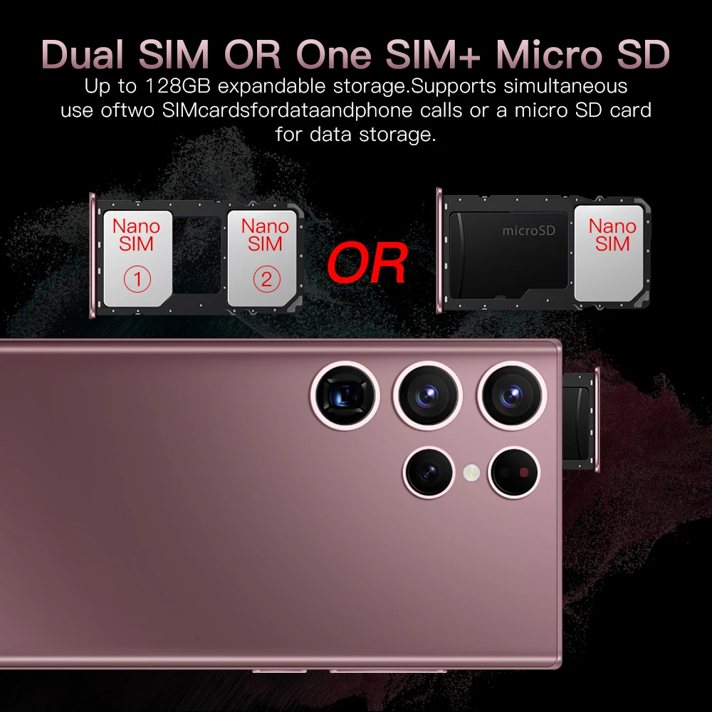 Smartphone S22 Ultra 4g 5g Celular 6.8 Polegada 6800mah Android 12.0 Versão Global 16gb 512gb Telefone Móvel da Mão da Pilha Inteligente 14 Polegada 6800mah android 12.0 versão global 16gb