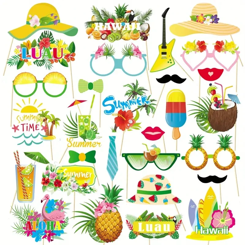 Accessori Per Fototessere Per Feste Estive In Pdf Stampabile Con