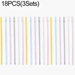 Durable Reusable Clear Plastic Drinking Straws with Anti - Strip Buckle and Bend - Resistant Design (18PCS)